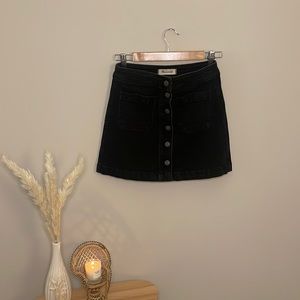 Madewell Black Denim Mini Skirt